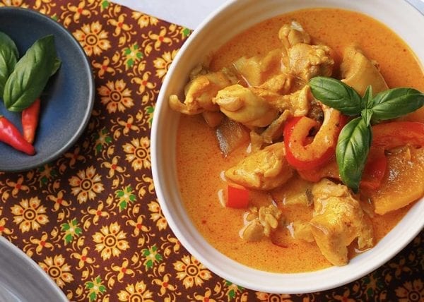 Chicken Thai Red curry with Butternut Squash and Red Peppers - Mae Jum Store